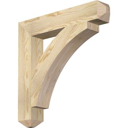 Ekena Millwork Thorton Craftsman Rough Sawn Bracket, Douglas Fir, 4"W x 24"D x 24"H BKT04X24X24THR04RDF